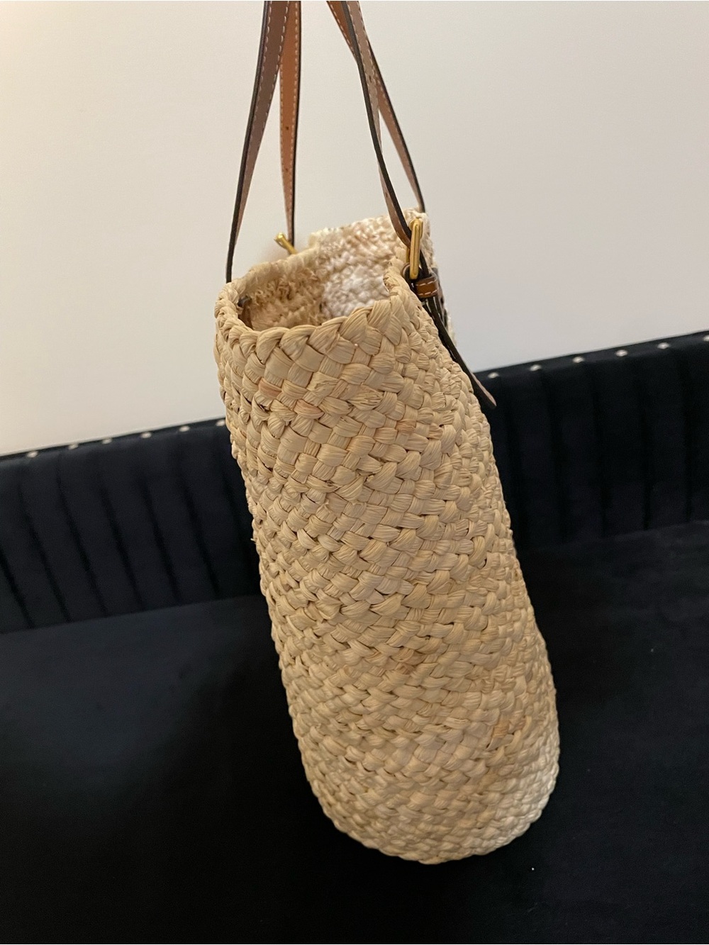 Tory Burch Natural Straw Tote with Tan Leather Handles - Picture 7 of 8